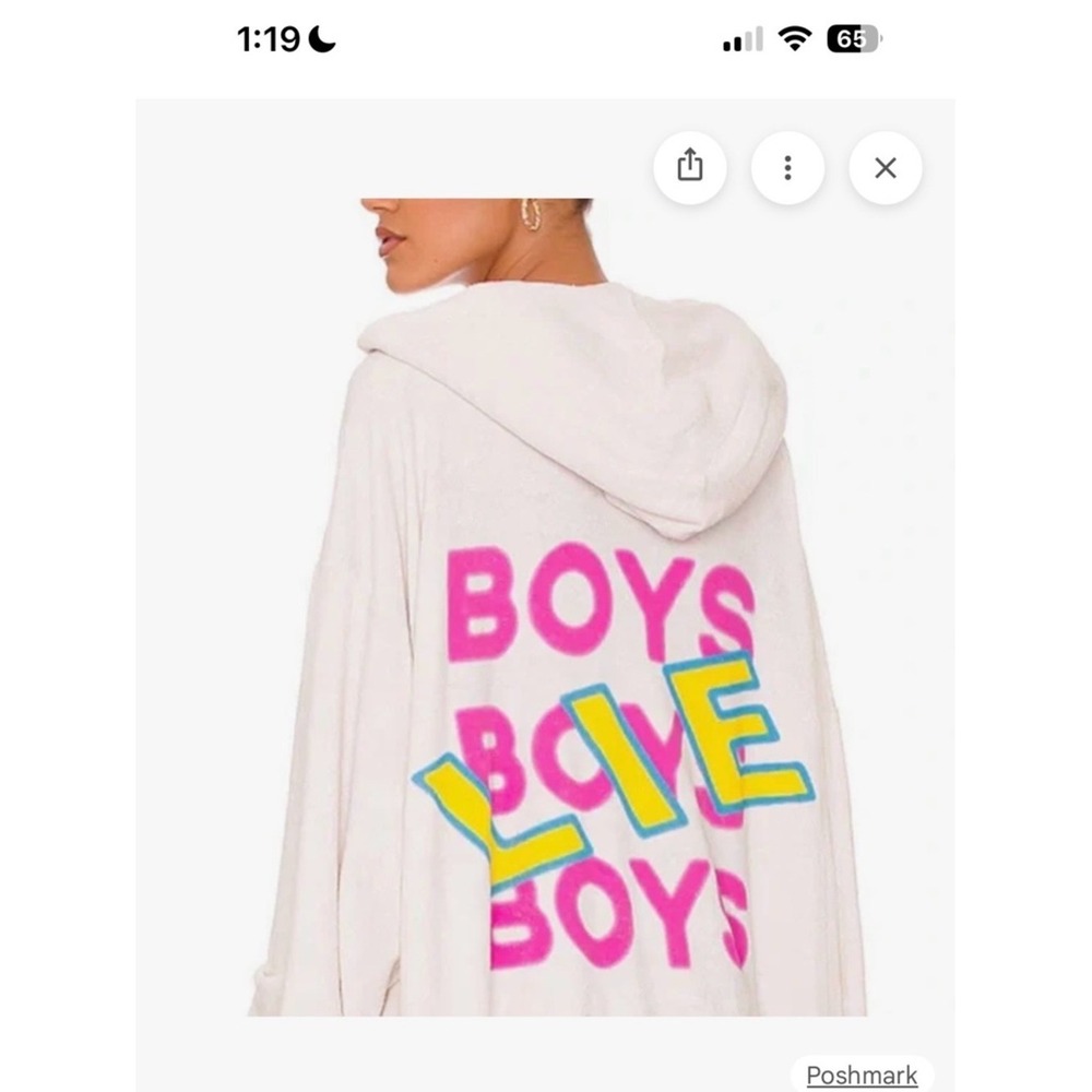 Boys Lie‎ Cream Hoodie Neon Pink Yellow Blue Logo Oversized OSO Revolve